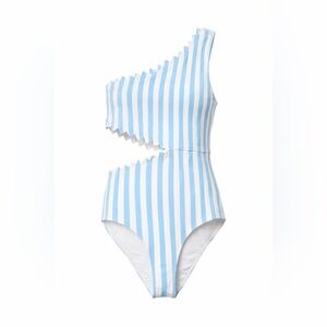 Onia Betty Shark Bite Stripe One‎ Shoulder Swimsuit XS